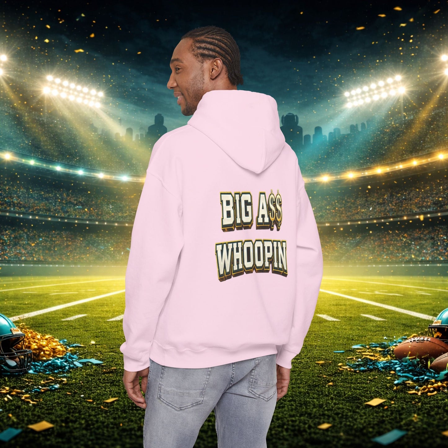 Big A Whoopin Hoodie — "Just a Small Market Team" Football Fan Sweatshirt Printify