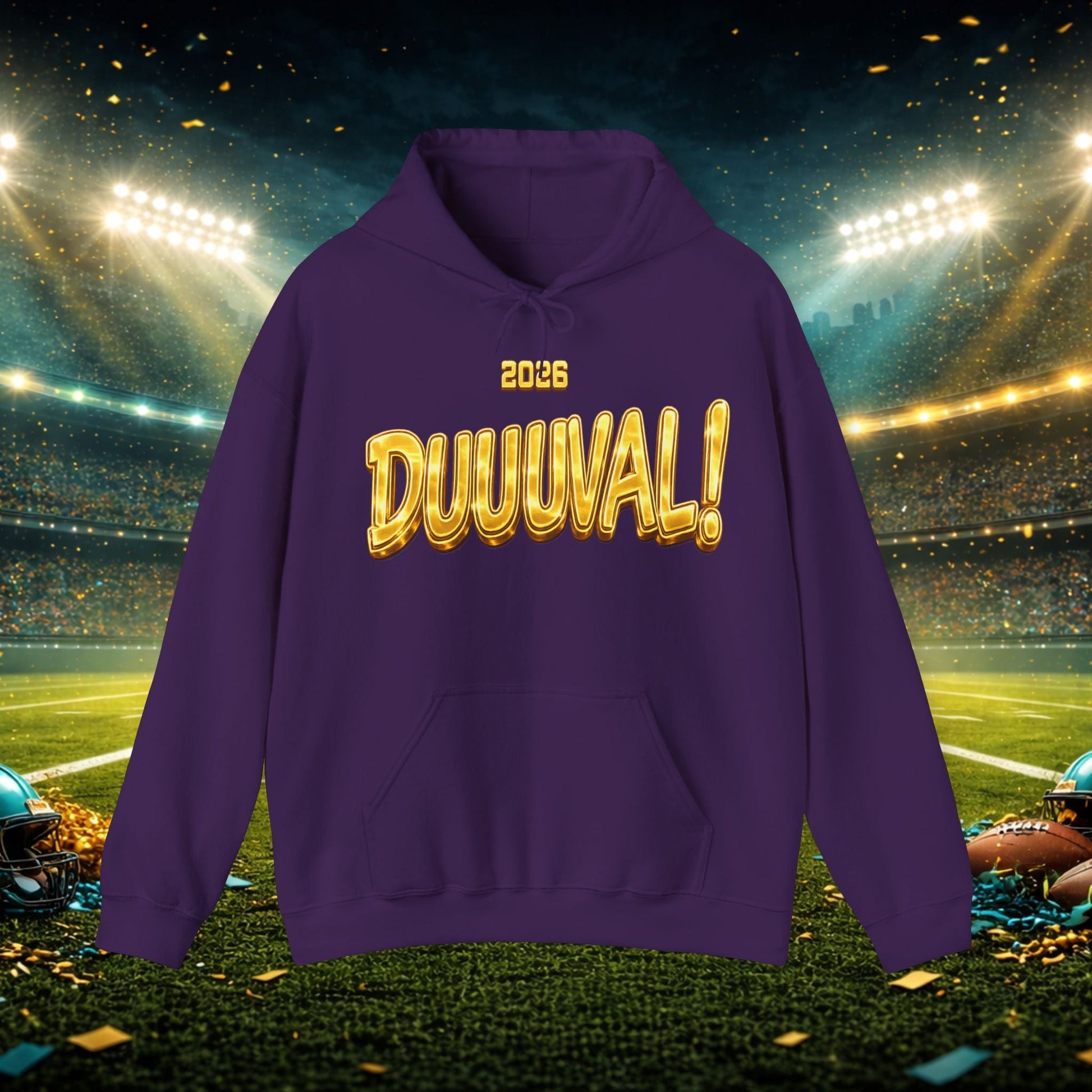 DUUUVAL Football Hoodie – "Locked In, Hunt Every Down" Team Pride Sweatshirt Printify