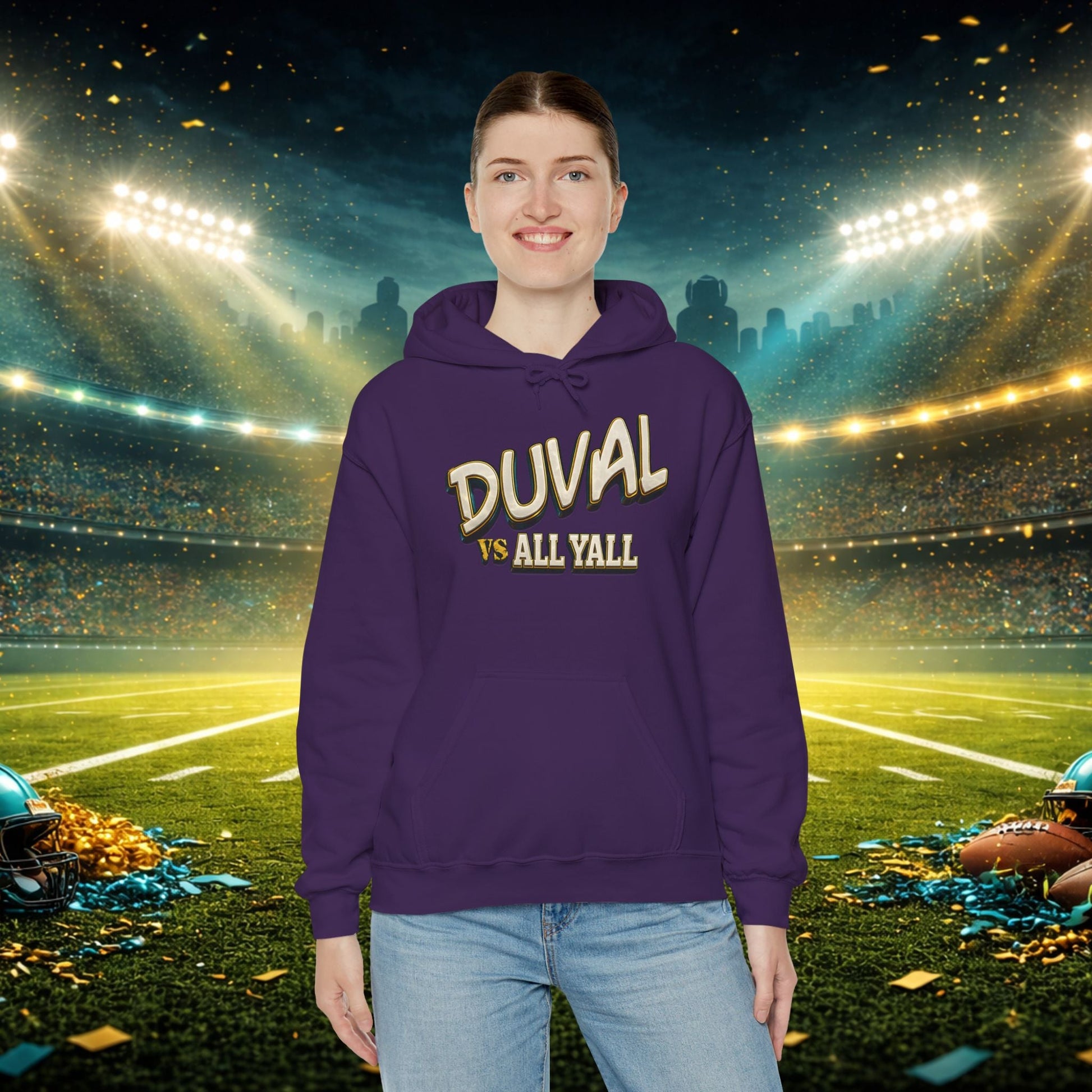 Duval vs All Y’all Hoodie — "Playoff Mode: Locked In" Football Fan Sweatshirt Printify