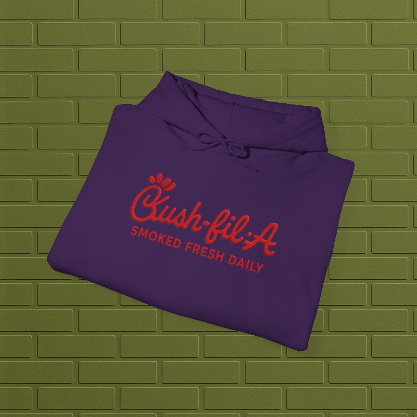 Cush-fil-A Chill Vibes Hoodie | Funny Cannabis Sweatshirt | Cozy Foodie Hoodie | Unisex Stoner Apparel | Gift for Weed Lovers
