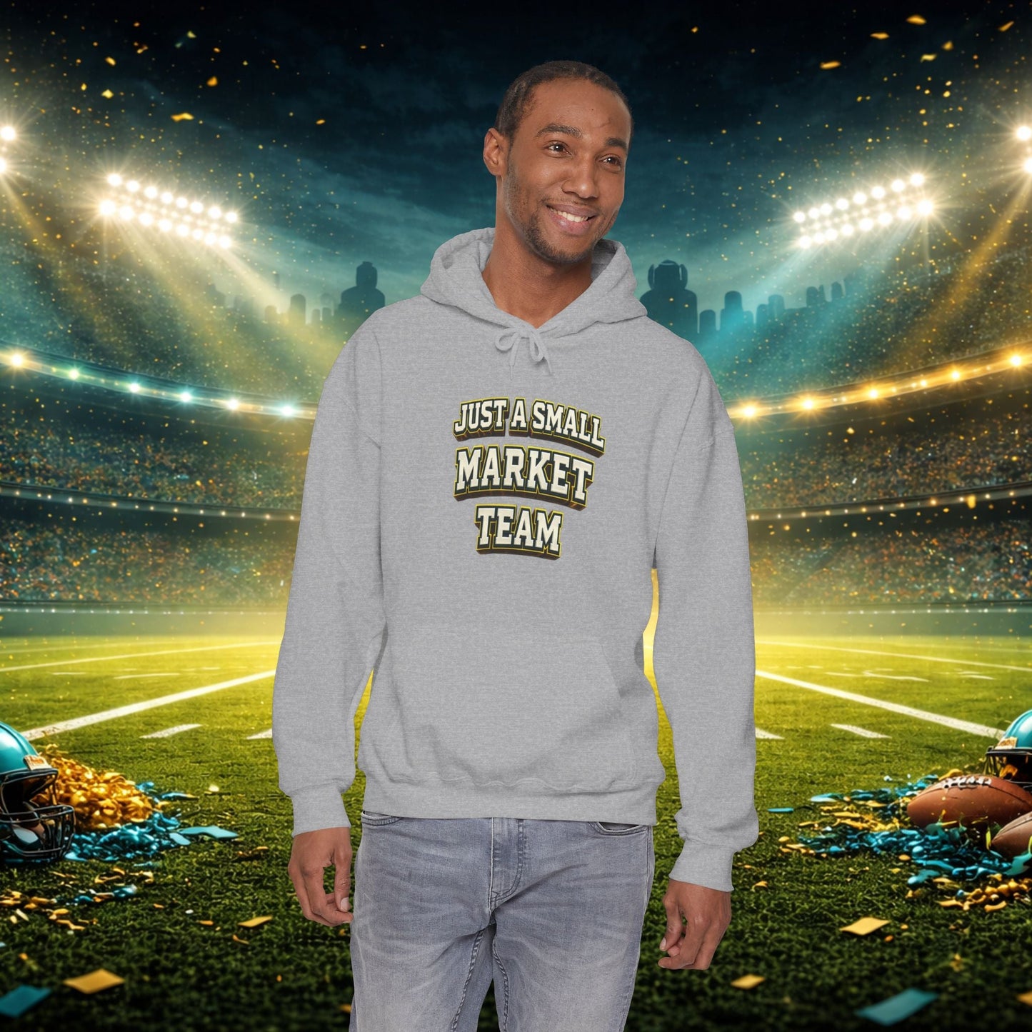 Big A Whoopin Hoodie — "Just a Small Market Team" Football Fan Sweatshirt Printify