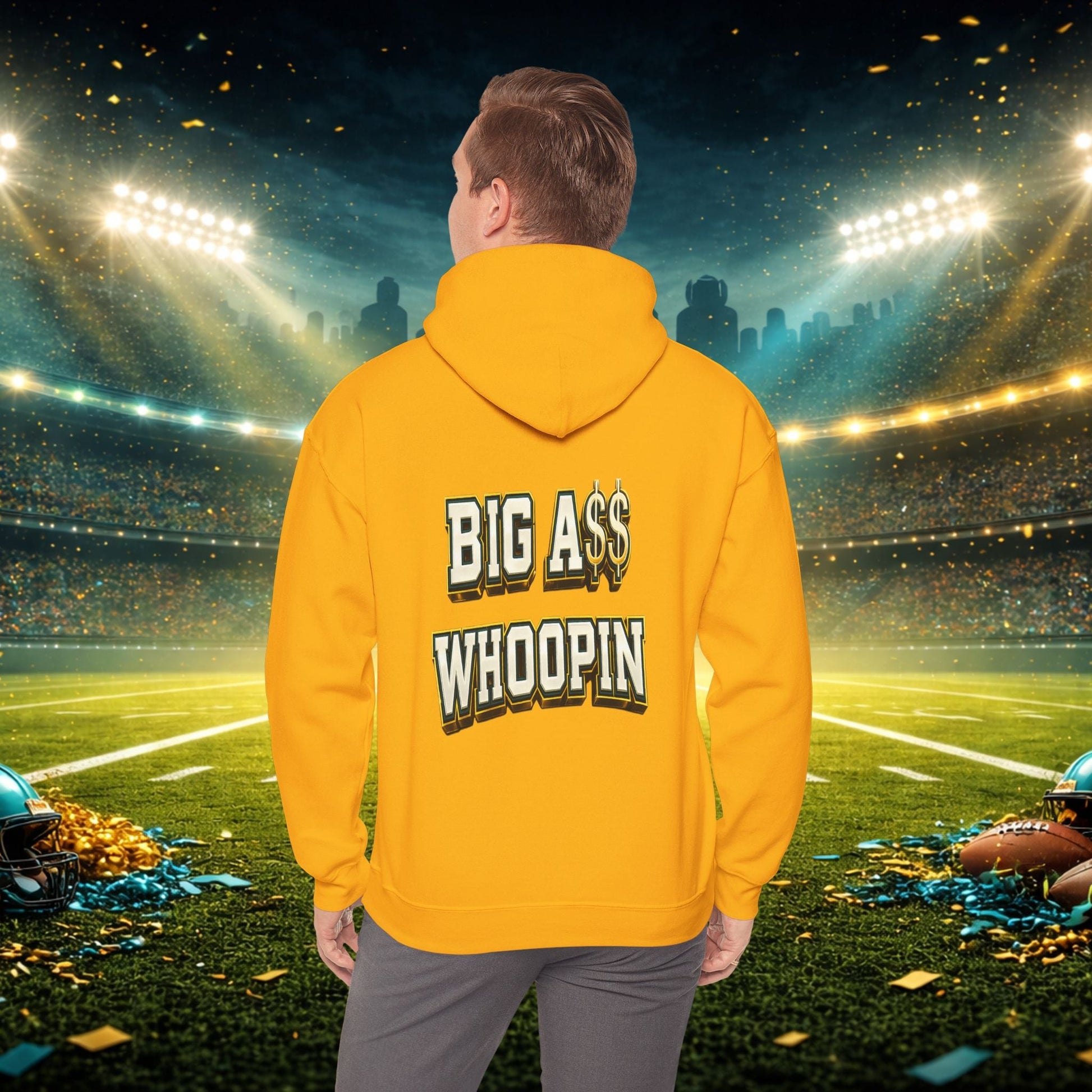 Big A Whoopin Hoodie — "Just a Small Market Team" Football Fan Sweatshirt Printify