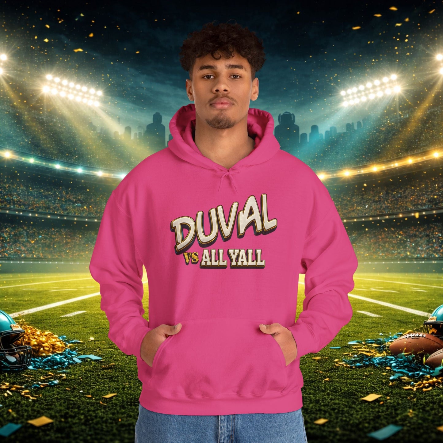 Duval vs All Y’all Hoodie — "Playoff Mode: Locked In" Football Fan Sweatshirt Printify