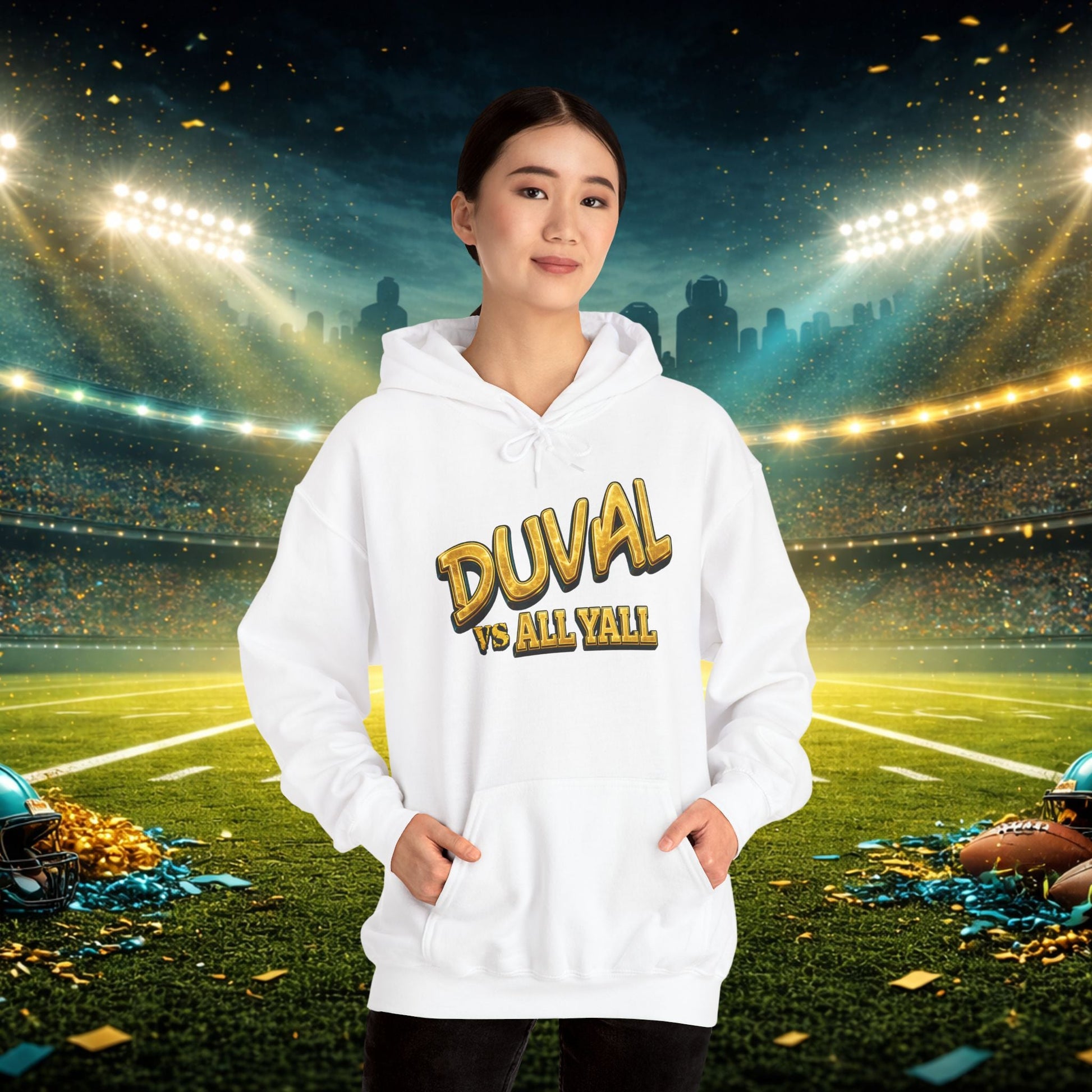 Duval vs All Y’all Hoodie — "Playoff Mode: Locked In" Football Fan Sweatshirt Printify
