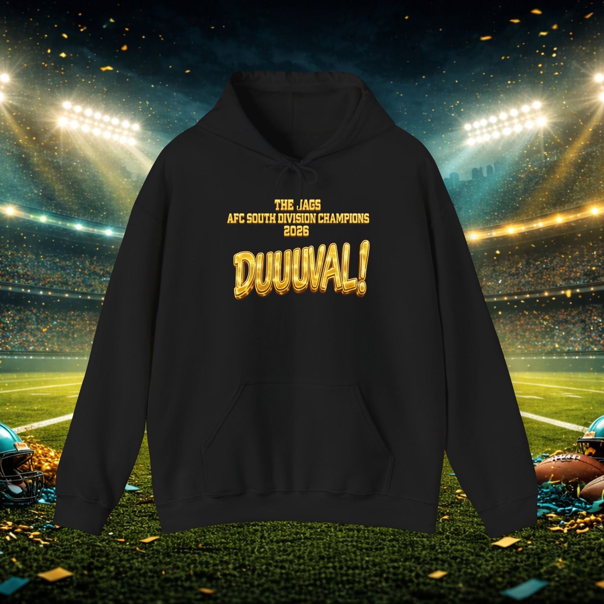 DUUUVAL Football Hoodie – "Locked In, Hunt Every Down" Team Pride Sweatshirt Printify