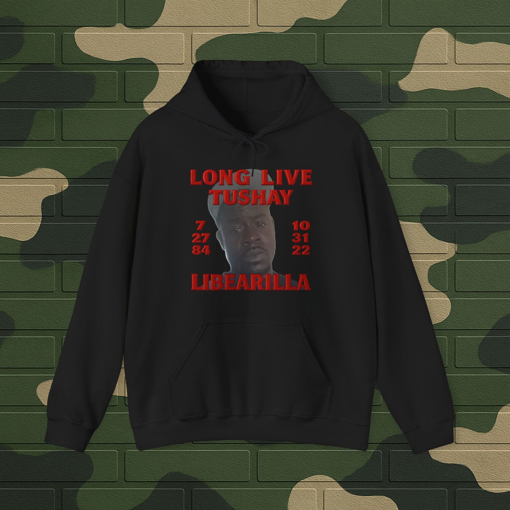 Hoodie — "Long Live Tushay" Memorial Hoodie with Lord's Prayer Back Printify