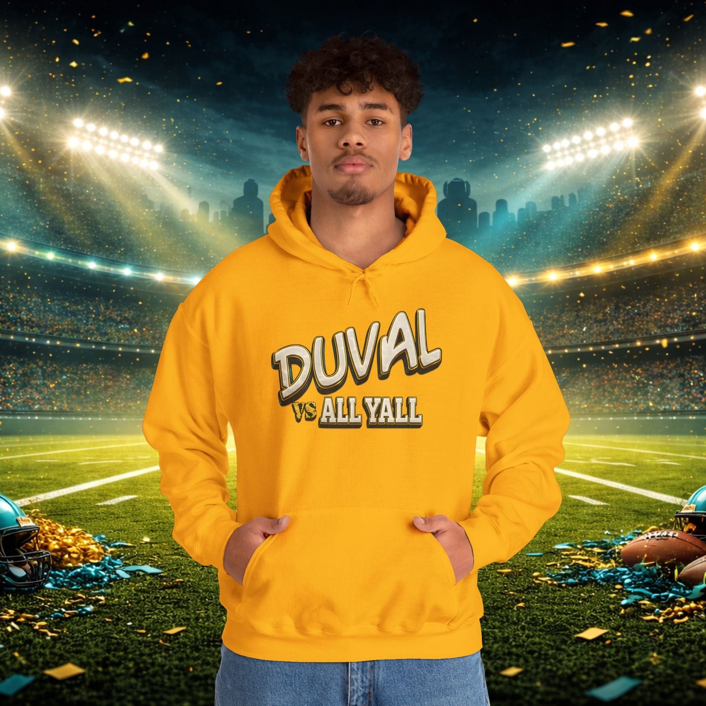 Duval vs All Y’all Hoodie — "Playoff Mode: Locked In" Football Fan Sweatshirt Printify
