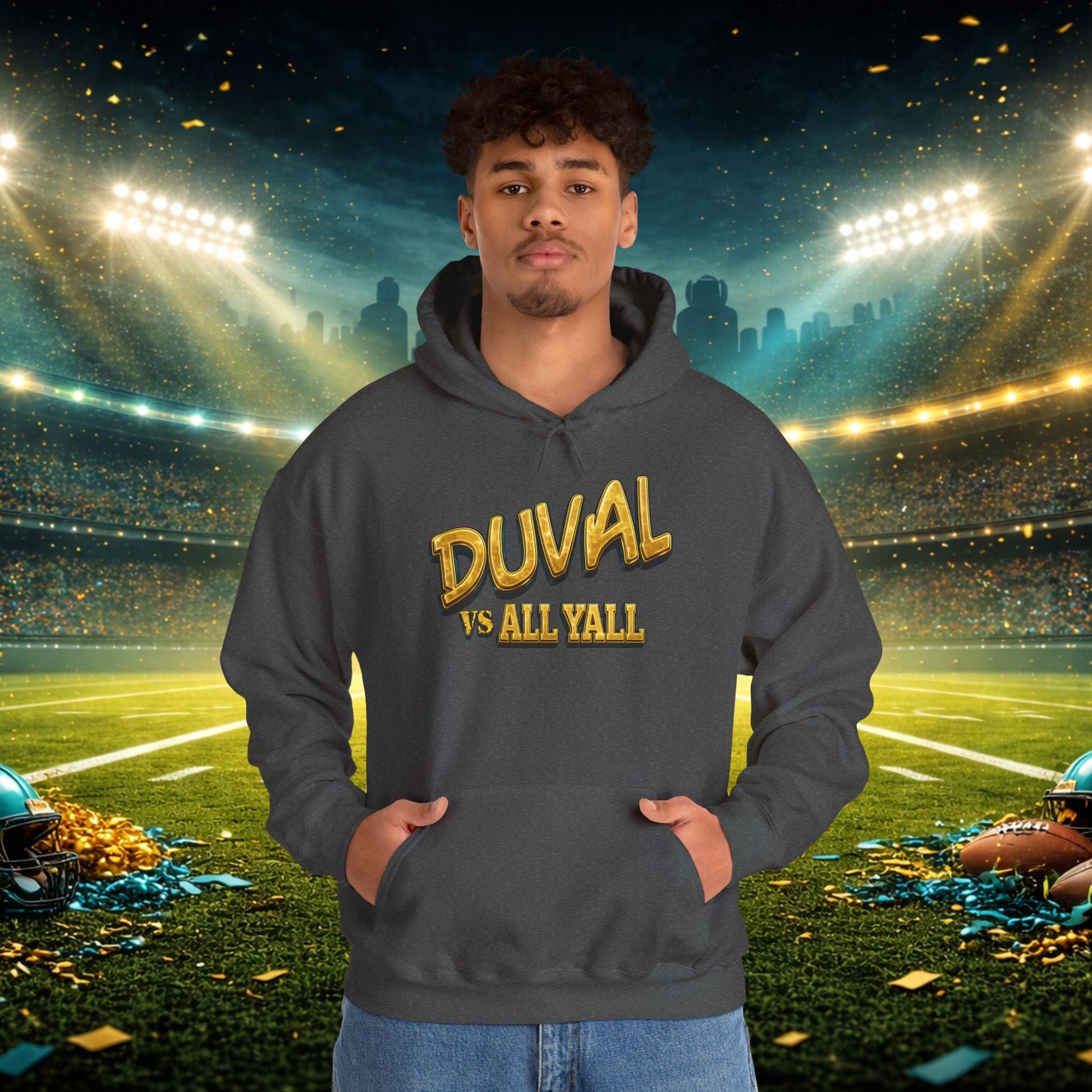 Duval vs All Y’all Hoodie — "Playoff Mode: Locked In" Football Fan Sweatshirt Printify