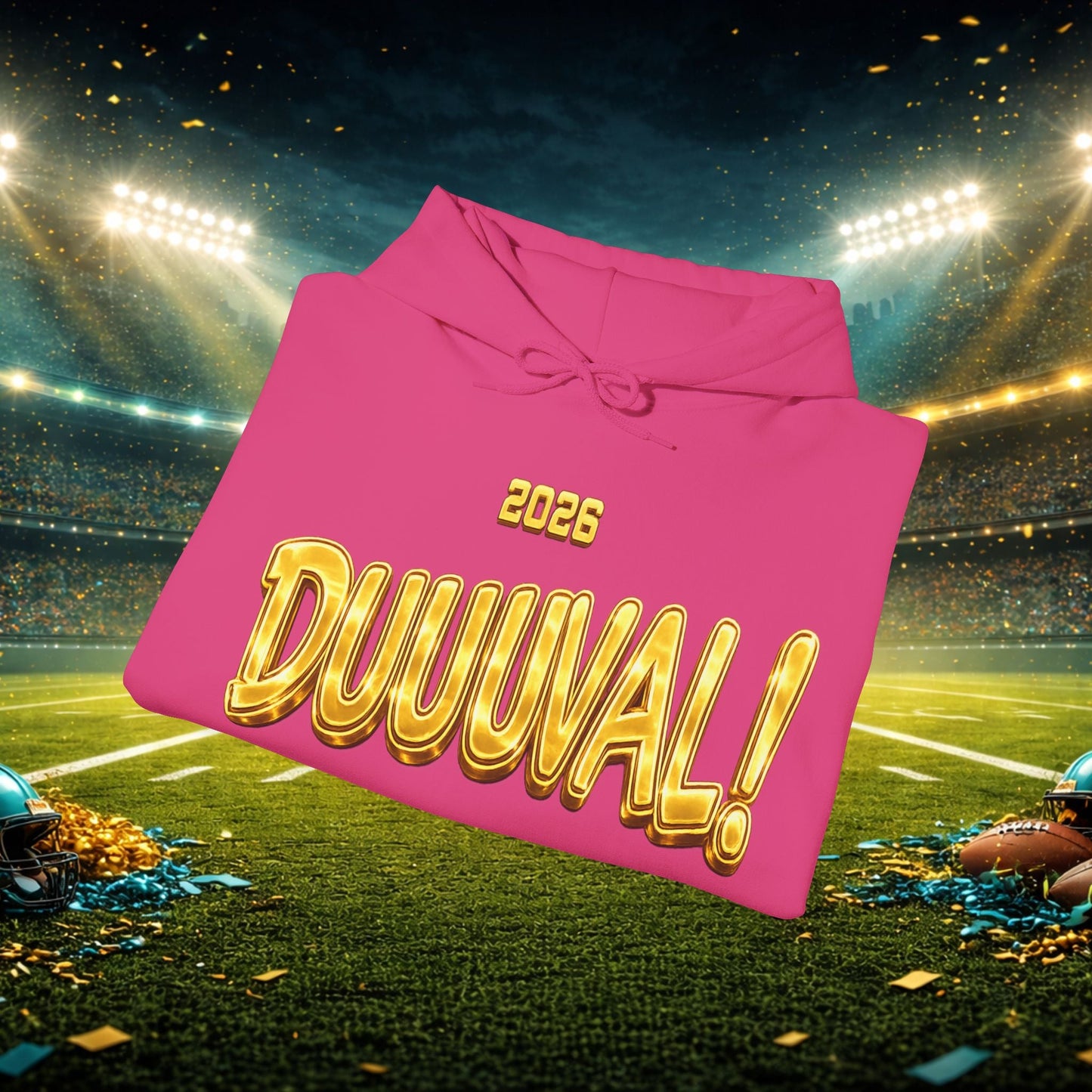 DUUUVAL Football Hoodie – "Locked In, Hunt Every Down" Team Pride Sweatshirt Printify