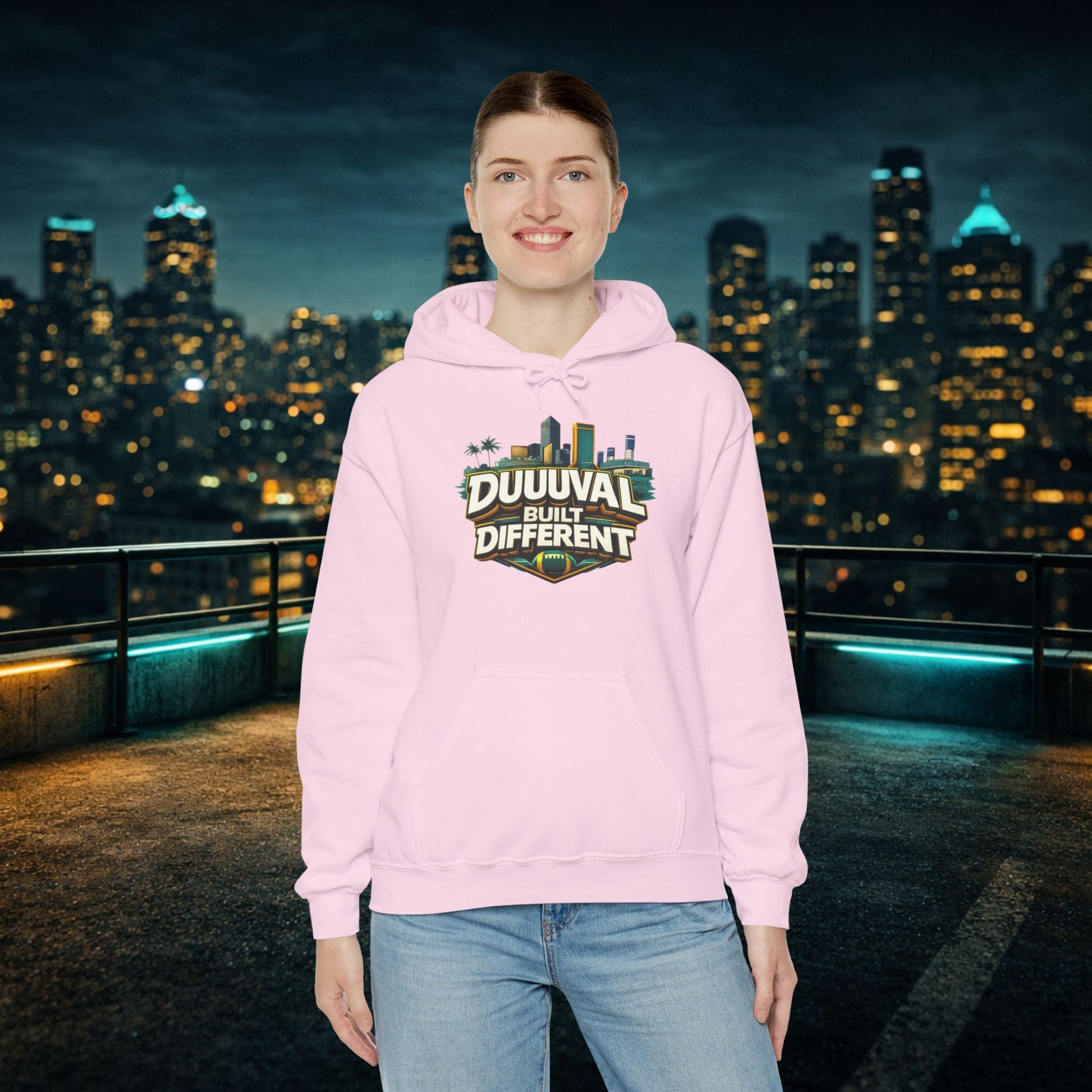 Duuuval Built Different / Defend The Bank Hoodie — Jacksonville Pride Graphic Hoodie Printify