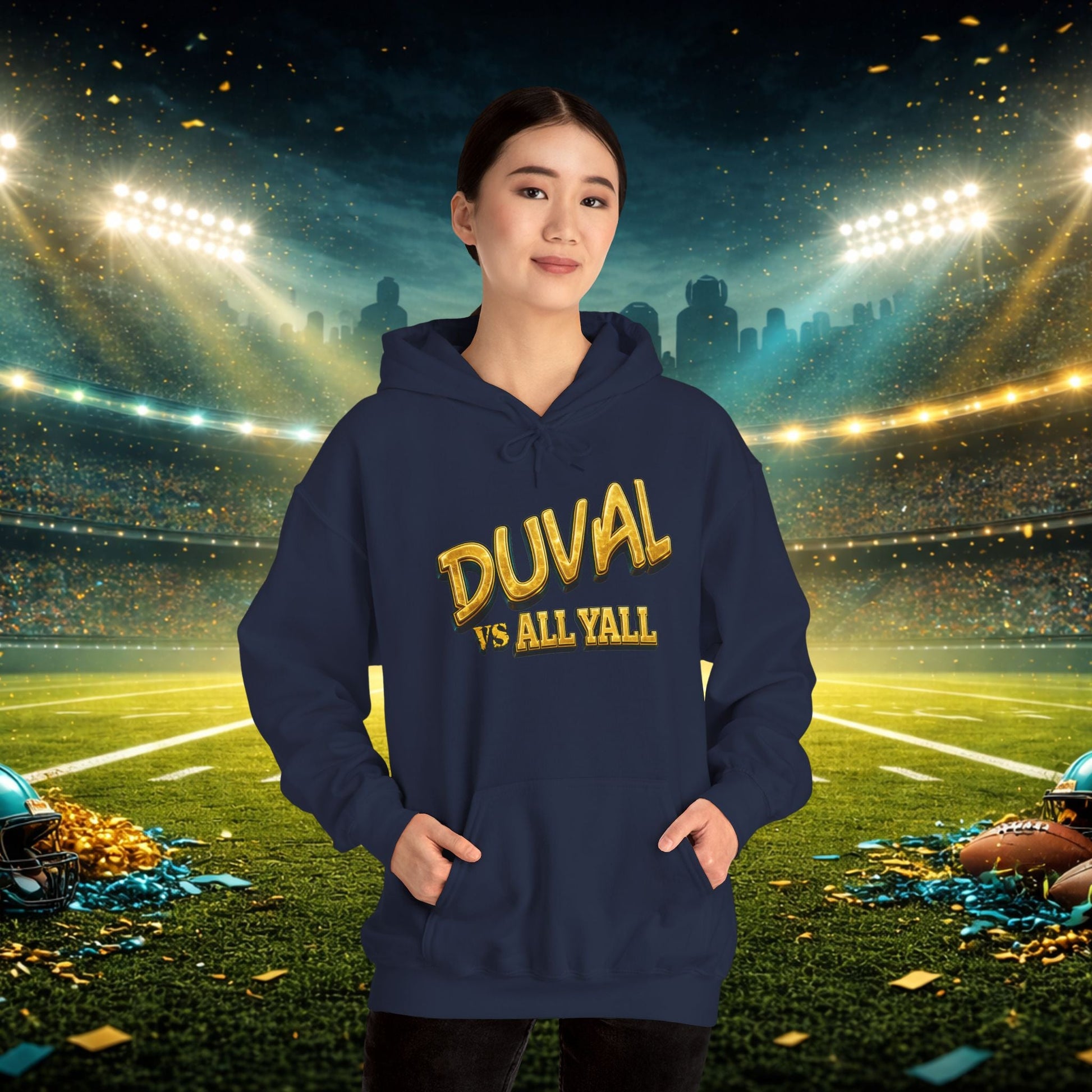 Duval vs All Y’all Hoodie — "Playoff Mode: Locked In" Football Fan Sweatshirt Printify