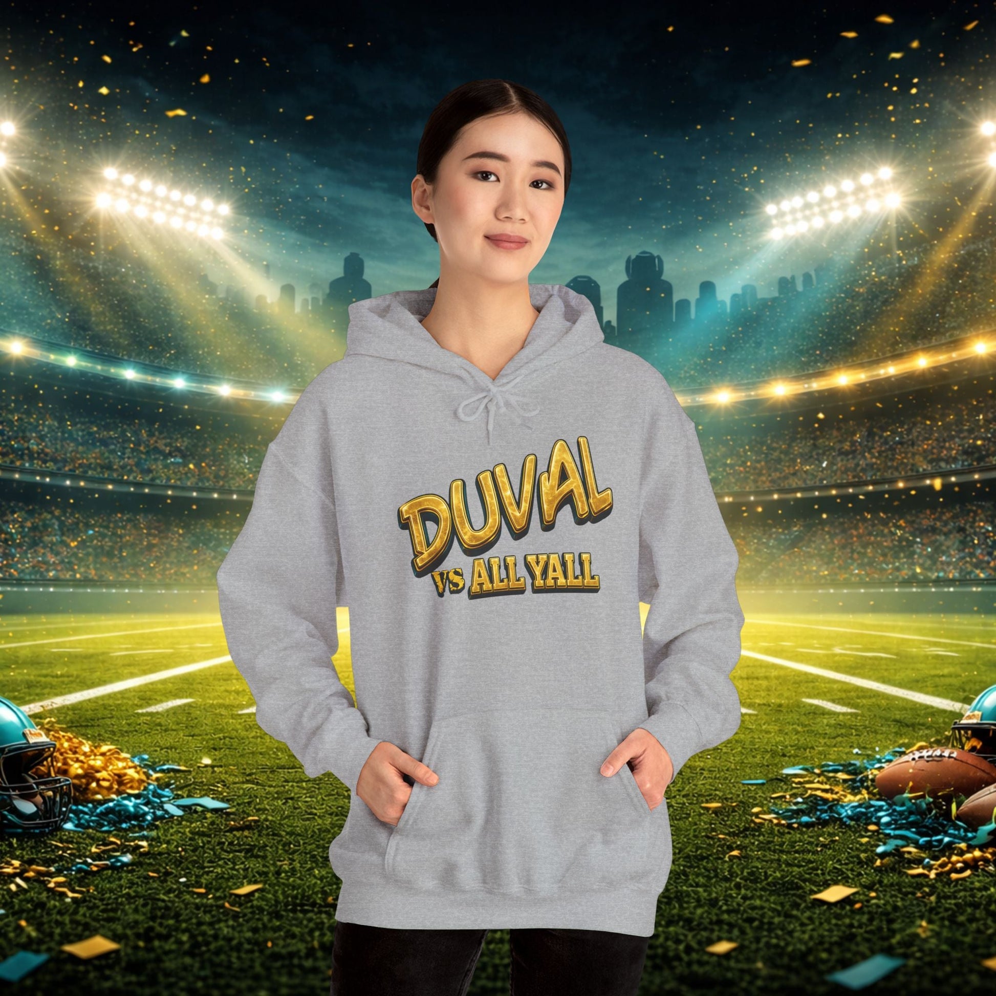 Duval vs All Y’all Hoodie — "Playoff Mode: Locked In" Football Fan Sweatshirt Printify