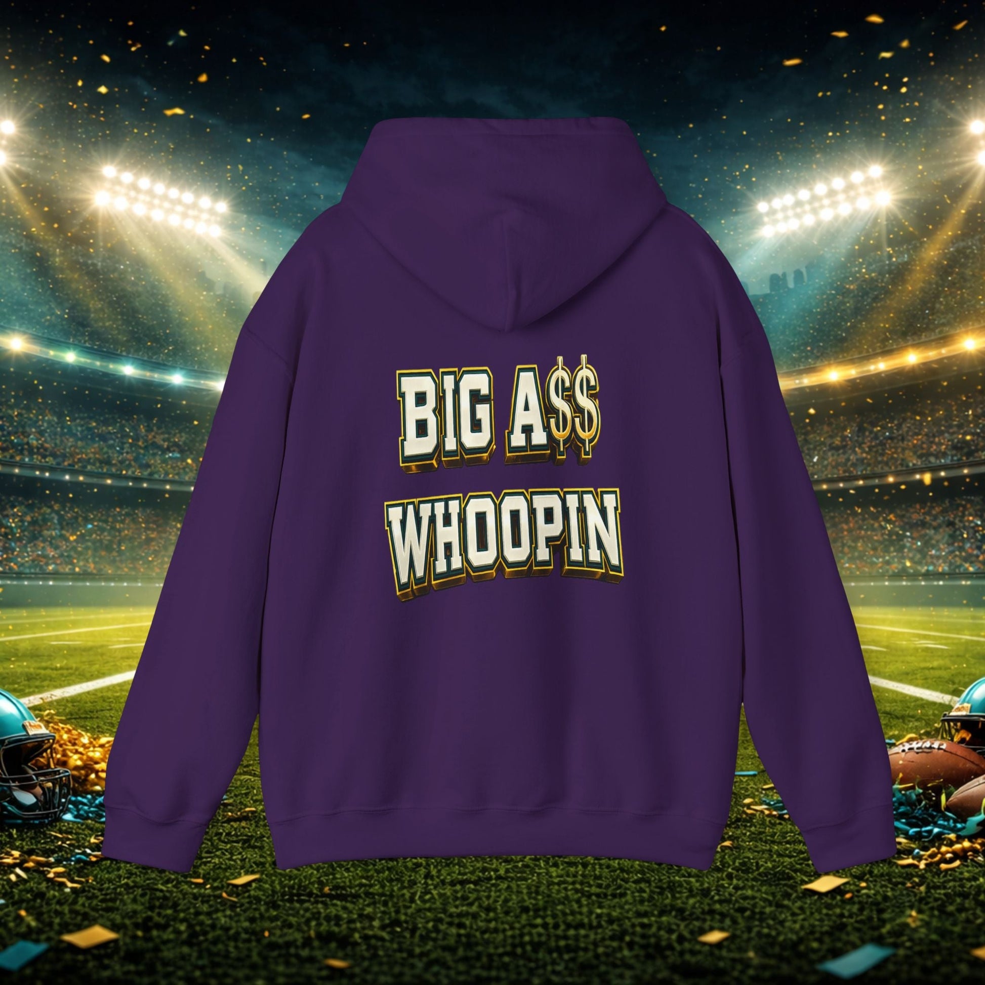Big A Whoopin Hoodie — "Just a Small Market Team" Football Fan Sweatshirt Printify